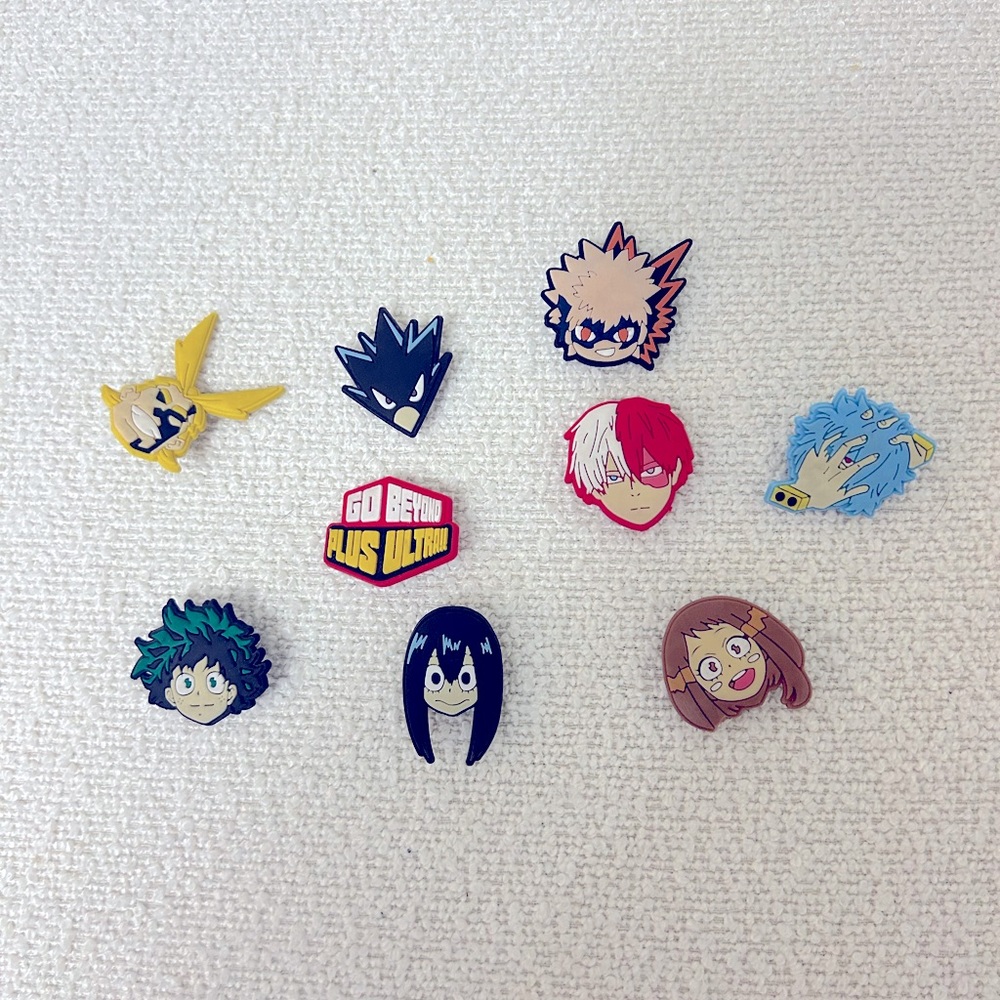 JIBBITZ Crocs Charms Bundle Lot 9 Anime MY HERO ACADEMIA Manga Series Shoes